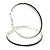 Jet Black Austrian Crystal 'Hoop' Earrings In Rhodium Plating - 55mm D