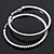 Jet Black Austrian Crystal 'Hoop' Earrings In Rhodium Plating - 55mm D - view 9