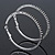 Jet Black Austrian Crystal 'Hoop' Earrings In Rhodium Plating - 55mm D - view 2