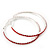 Red Crystal 'Hoop' Earrings In Rhodium Plating - 6cm Diameter - view 9