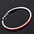 Red Crystal 'Hoop' Earrings In Rhodium Plating - 6cm Diameter - view 7