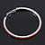 Red Crystal 'Hoop' Earrings In Rhodium Plating - 6cm Diameter - view 8