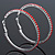Red Crystal 'Hoop' Earrings In Rhodium Plating - 6cm Diameter