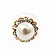 Teen Small Diamante, Simulated Pearl Stud Earrings In Gold Plating - 10mm Diameter - view 8