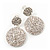 Bridal Pave-Set Clear Crystal Round Drop Earrings In Rhodium Plating - 3.5cm Length - view 7