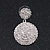 Bridal Pave-Set Clear Crystal Round Drop Earrings In Rhodium Plating - 3.5cm Length - view 3