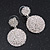 Bridal Pave-Set Clear Crystal Round Drop Earrings In Rhodium Plating - 3.5cm Length - view 2