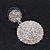 Bridal Pave-Set Clear Crystal Round Drop Earrings In Rhodium Plating - 3.5cm Length - view 4