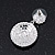 Bridal Pave-Set Clear Crystal Round Drop Earrings In Rhodium Plating - 3.5cm Length - view 6