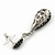 Jet Black Pave Set Swarovski Crystal Teardrop Earrings In Rhodium Plating - 4cm Length - view 4