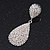 Bridal Pave-Set Clear Crystal Teardrop Earrings In Rhodium Plating - 5cm Length - view 3
