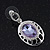 Light Amethyst CZ Crystal Oval Drop Earrings In Rhodium Plating - 35mm Length - view 3