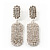 Bridal Pave-Set Clear Crystal Oval Drop Earrings In Rhodium Plating - 5cm Length - view 9