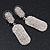 Bridal Pave-Set Clear Crystal Oval Drop Earrings In Rhodium Plating - 5cm Length - view 7