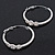 Rhodium Plated Clear Crystal 'Flower' Hoop Earrings - 5cm Diameter - view 13