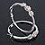 Rhodium Plated Clear Crystal 'Flower' Hoop Earrings - 5cm Diameter - view 9
