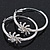 Rhodium Plated Clear Crystal 'Star' Hoop Earrings - 5cm Diameter - view 4