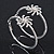 Rhodium Plated Clear Crystal 'Star' Hoop Earrings - 5cm Diameter - view 3