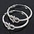 Rhodium Plated Clear Crystal 'Infinity' Hoop Earrings - 5cm Diameter - view 5