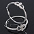 Rhodium Plated Clear Crystal 'Infinity' Hoop Earrings - 5cm Diameter - view 3