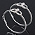 Rhodium Plated Clear Crystal 'Infinity' Hoop Earrings - 5cm Diameter - view 4