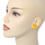 Cute Yellow Resin 'Duck' Stud Earrings In Silver Plating - 2cm Length - view 4