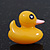 Cute Yellow Resin 'Duck' Stud Earrings In Silver Plating - 2cm Length - view 3