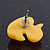 Cute Yellow Resin 'Duck' Stud Earrings In Silver Plating - 2cm Length - view 5