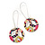 Multicoloured 'Peace' Drop Earrings In Silver Plating - 6cm Length - view 9
