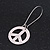 Multicoloured 'Peace' Drop Earrings In Silver Plating - 6cm Length - view 6