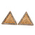 Gold Plated Textured Diamante Triangular Stud Earrings - 2.5cm Length - view 2