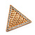 Gold Plated Textured Diamante Triangular Stud Earrings - 2.5cm Length - view 7