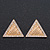 Gold Plated Textured Diamante Triangular Stud Earrings - 2.5cm Length - view 3