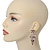 Black/ White Enamel Geometric Egyptian Style Drop Earrings In Gold Plating - 6cm Length - view 2