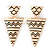 Black/ White Enamel Geometric Egyptian Style Drop Earrings In Gold Plating - 6cm Length