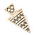 Black/ White Enamel Geometric Egyptian Style Drop Earrings In Gold Plating - 6cm Length - view 3