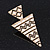 Black/ White Enamel Geometric Egyptian Style Drop Earrings In Gold Plating - 6cm Length - view 6