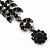 Delicate Jet Black Crystal Floral Drop Earrings In Gun Metal - 5.5cm Length - view 4