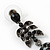 Delicate Jet Black Crystal Floral Drop Earrings In Gun Metal - 5.5cm Length - view 5