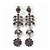 Delicate Amethyst Crystal Floral Drop Earrings In Rhodium Plating - 5.5cm Length