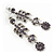 Delicate Amethyst Crystal Floral Drop Earrings In Rhodium Plating - 5.5cm Length - view 2