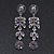 Delicate Amethyst Crystal Floral Drop Earrings In Rhodium Plating - 5.5cm Length - view 3