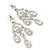 Bridal Clear Crystal Chandelier Earrings In Rhodium Plating - 6cm Length - view 6
