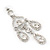 Bridal Clear Crystal Chandelier Earrings In Rhodium Plating - 6cm Length - view 7