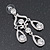 Bridal Clear Crystal Chandelier Earrings In Rhodium Plating - 6cm Length - view 2