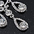 Bridal Clear Crystal Chandelier Earrings In Rhodium Plating - 6cm Length - view 3
