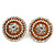 Clear Diamante 'Fireworks' Round Stud Earrings In Gold Plating - 20mm Diameter - view 2