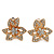 Diamante 'Flower' Clip-On Earrings In Gold Plating - 25mm Width - view 2