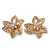 Diamante 'Flower' Clip-On Earrings In Gold Plating - 25mm Width - view 6
