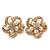 Diamante, Simulated Pearl 'Flower' Clip-On Earrings In Gold Plating - 23mm Width - view 3